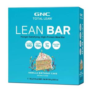GNC Total Lean Layered Lean Bar| Hunger Satisfying – High Protein Snack Bar | Peanut Butter Pie – 9 Bars(Vanilla Birthday Cake)