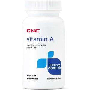 GNC Vitamin A 3000mcg Supplement, Supports Normal Vision and Healthy Skin, 180 Servings(180 Count (Pack of 1))