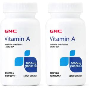 GNC Vitamin A 3000mcg Supplement, Supports Normal Vision and Healthy Skin, 180 Servings(180 Count (Pack of 2))