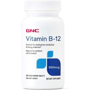 GNC Vitamin B-12 500mcg, Supports Energy Production, 100 Tablets