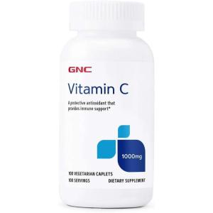 GNC Vitamin C 1000mg, 100 Caplets, Provides Immune Support
