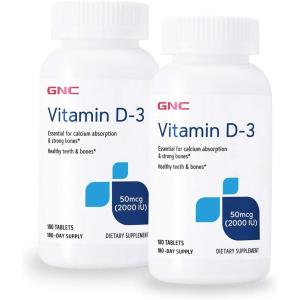 GNC Vitamin D-3 2000 IU – Twin Pack