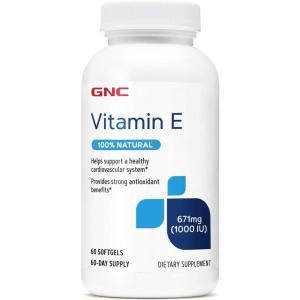 GNC Vitamin E 100% Natural 1000IU – 60 Softgels, 60 Servings(60 Count (Pack of 1))