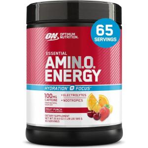 Optimum Nutrition Amino Energy Powder Plus Focus, with BCAA, Electrolytes, and Caffeine, Pineapple Twist, 30 Servings (Packaging May Vary)(Fruit Punch)