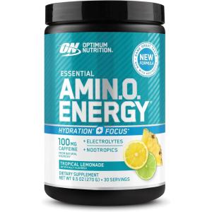 Optimum Nutrition Amino Energy Powder Plus Focus, with BCAA, Electrolytes, and Caffeine, Pineapple Twist, 30 Servings (Packaging May Vary)(Lemonade)