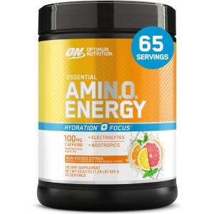 Optimum Nutrition Amino Energy Powder Plus Focus, with BCAA, Electrolytes, and Caffeine, Pineapple Twist, 30 Servings (Packaging May Vary)(Sunkissed Citrus)