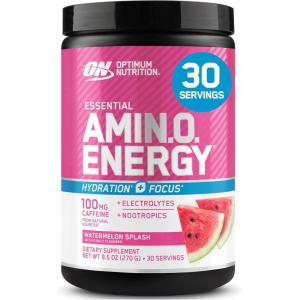 Optimum Nutrition Amino Energy Powder Plus Focus, with BCAA, Electrolytes, and Caffeine, Pineapple Twist, 30 Servings (Packaging May Vary)(Watermelon)