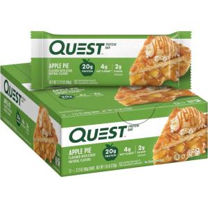 Quest Nutrition S’Mores Protein Bars, 21g Protein, 1g Sugar, 4g Net Carb, Gluten Free, Keto Friendly, 12 Count(Apple Pie)
