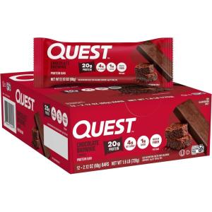 Quest Nutrition S’Mores Protein Bars, 21g Protein, 1g Sugar, 4g Net Carb, Gluten Free, Keto Friendly, 12 Count(Chocolate Brownie)
