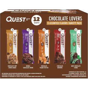 Quest Nutrition S’Mores Protein Bars, 21g Protein, 1g Sugar, 4g Net Carb, Gluten Free, Keto Friendly, 12 Count(Chocolate Lovers Variety Pack)