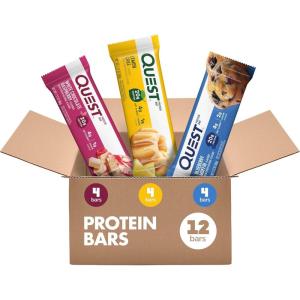 Quest Nutrition S’Mores Protein Bars, 21g Protein, 1g Sugar, 4g Net Carb, Gluten Free, Keto Friendly, 12 Count(Fruit Lovers Variety Pack)