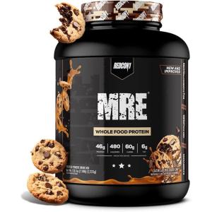 REDCON1 MRE Whole Food Protein Powder, Fudge Brownie – Meal Replacement Made with Animal and Plant Based Protein Sources, Nutrient and Calorie Dense, 0g Added Sugar (24 Servings)(Oatmeal Chocolate Chip)