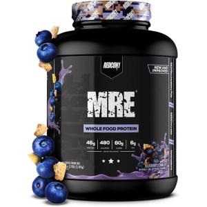 REDCON1 MRE Whole Food Protein Powder, Fudge Brownie – Meal Replacement Made with Animal and Plant Based Protein Sources, Nutrient and Calorie Dense, 0g Added Sugar (24 Servings)(Blueberry Cobbler)