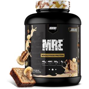 REDCON1 MRE Whole Food Protein Powder, Fudge Brownie – Meal Replacement Made with Animal and Plant Based Protein Sources, Nutrient and Calorie Dense, 0g Added Sugar (24 Servings)(Banana Nut Bread)