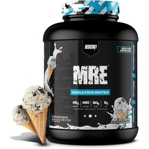 REDCON1 MRE Whole Food Protein Powder, Fudge Brownie – Meal Replacement Made with Animal and Plant Based Protein Sources, Nutrient and Calorie Dense, 0g Added Sugar (24 Servings)(Cookies N’ Cream)