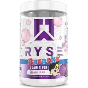 Ryse Loaded Pre Workout Powder – Freedom Rocks – Daily Pre-Workout for Men & Women with 325mg Caffeine, Beta Alanine, and Citrulline for Pump, Focus, and Energy – 30 Servings(Bazooka Classic Grape)