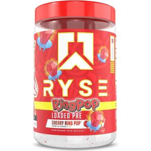 Ryse Loaded Pre Workout Powder – Freedom Rocks – Daily Pre-Workout for Men & Women with 325mg Caffeine, Beta Alanine, and Citrulline for Pump, Focus, and Energy – 30 Servings(Ring Pop Cherry)