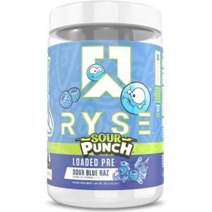 Ryse Loaded Pre Workout Powder – Freedom Rocks – Daily Pre-Workout for Men & Women with 325mg Caffeine, Beta Alanine, and Citrulline for Pump, Focus, and Energy – 30 Servings(Sour Punch Blue Raz)