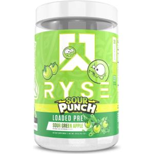 Ryse Loaded Pre Workout Powder – Freedom Rocks – Daily Pre-Workout for Men & Women with 325mg Caffeine, Beta Alanine, and Citrulline for Pump, Focus, and Energy – 30 Servings(Sour Punch Green Apple)