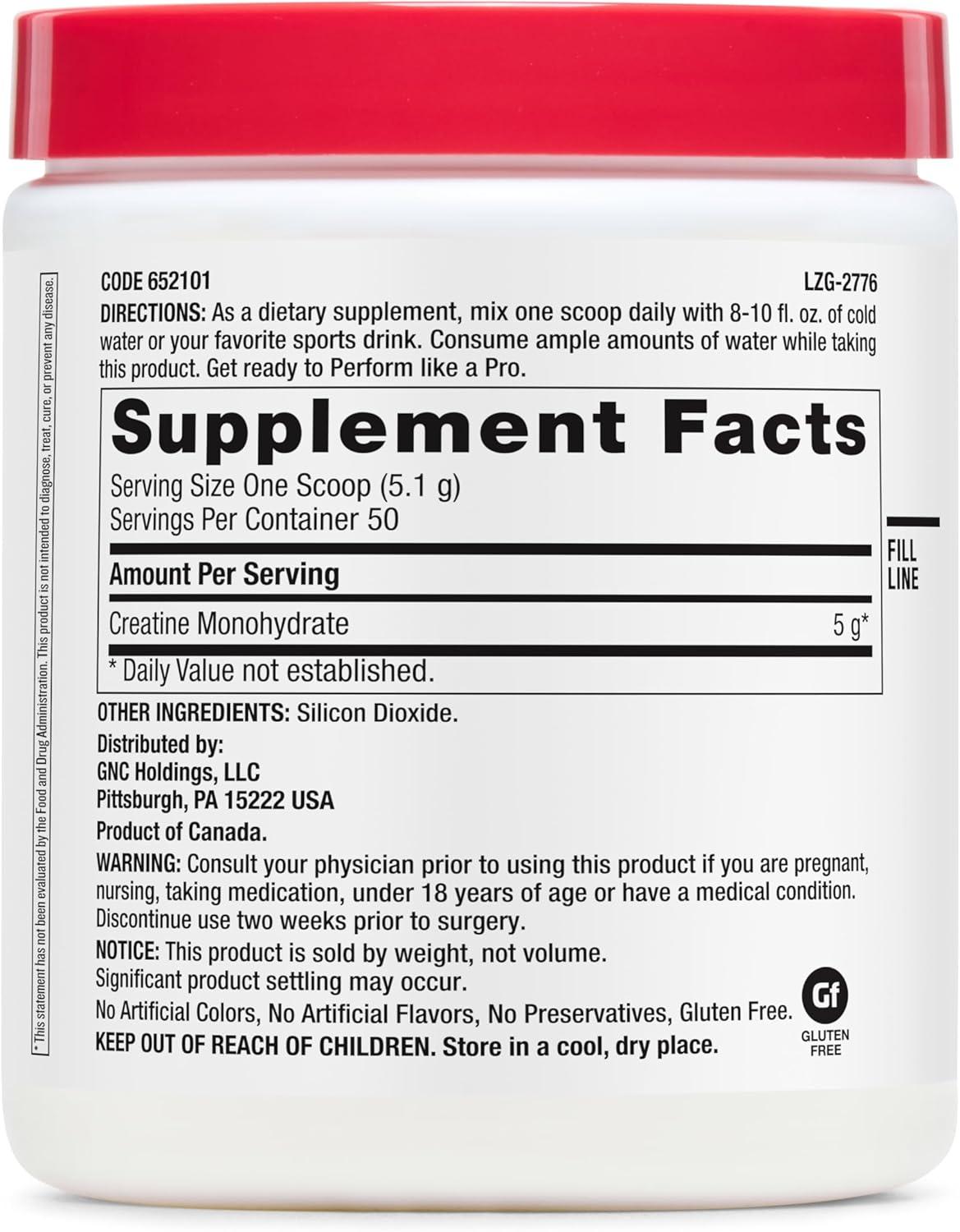 imageGNC Pro Performance Creatine Monohydrate Powder for Women amp Men 5g Creatine Per Serving Muscle Building Energy Production Endurance Performance 50 Servings9 Ounce Pack of 1
