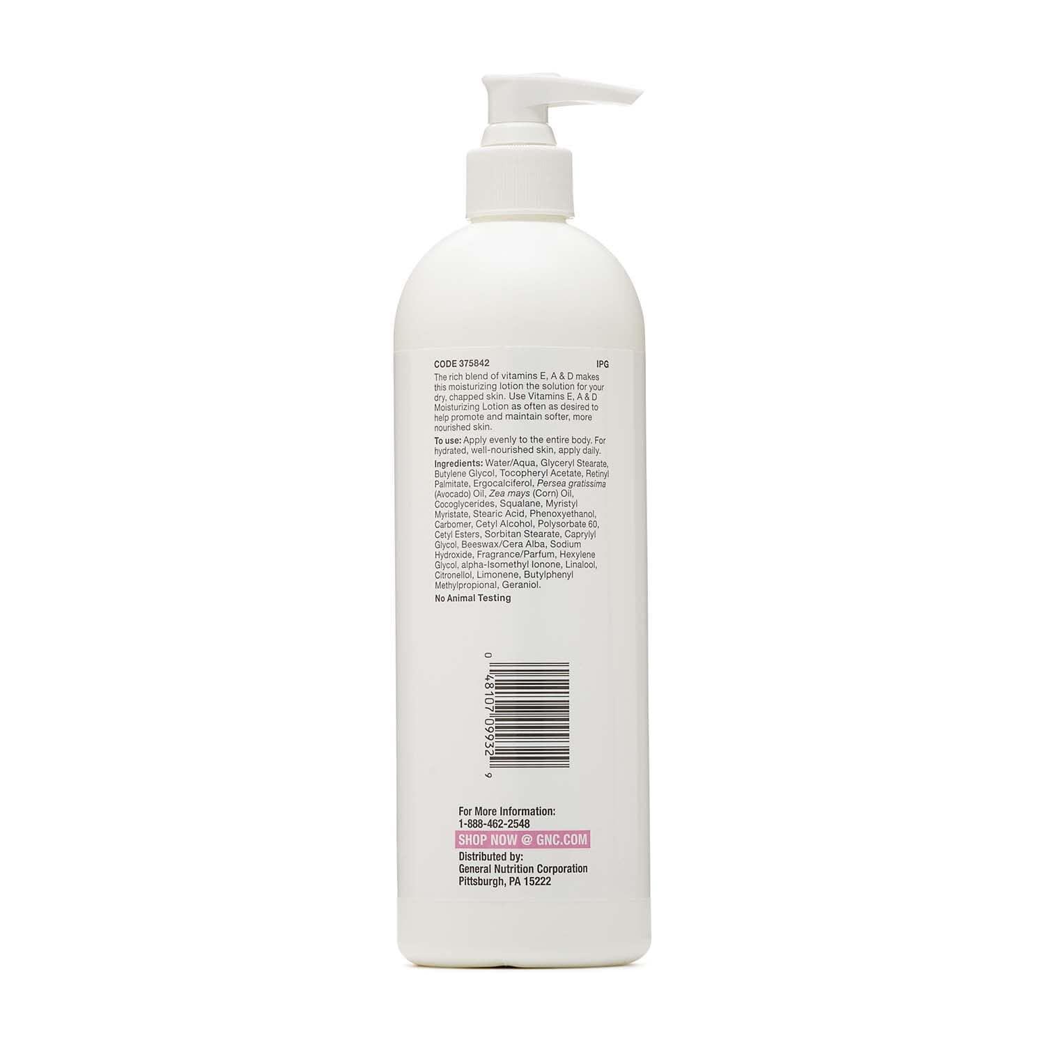 imageGNC Vitamins E A amp D Moisturizing Lotion 16oz Soothes Dry Chapped Skin