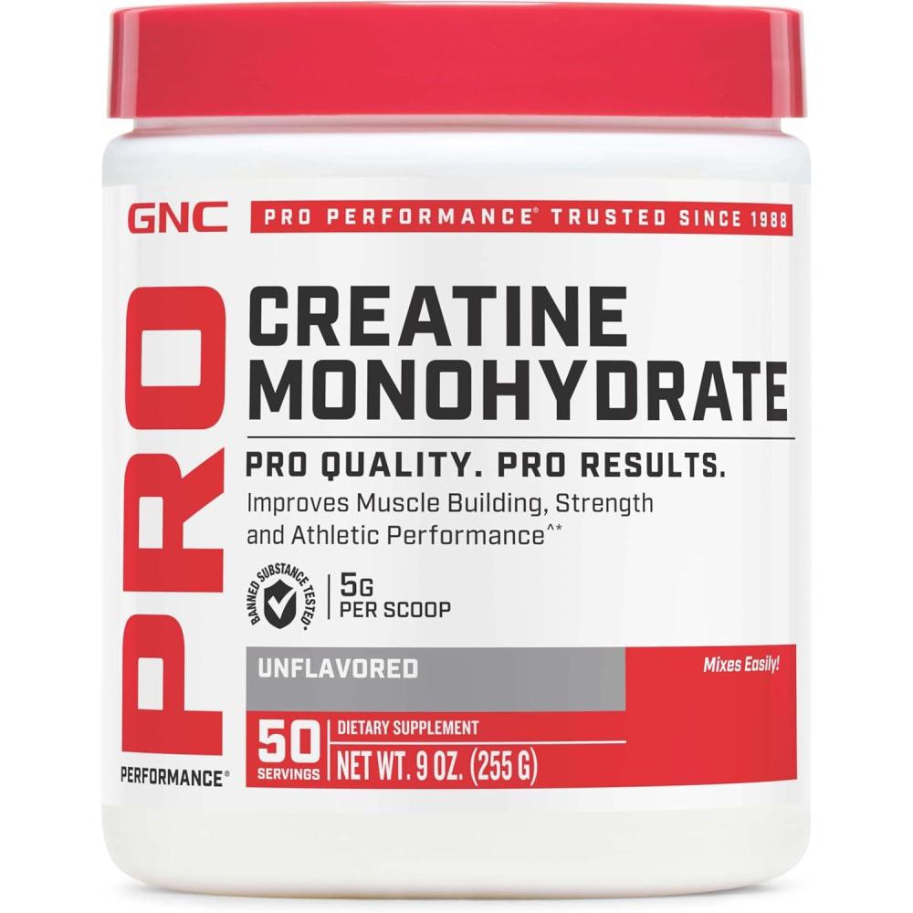 imageGNC Pro Performance Creatine Monohydrate Powder for Women amp Men 5g Creatine Per Serving Muscle Building Energy Production Endurance Performance 50 Servings9 Ounce Pack of 1
