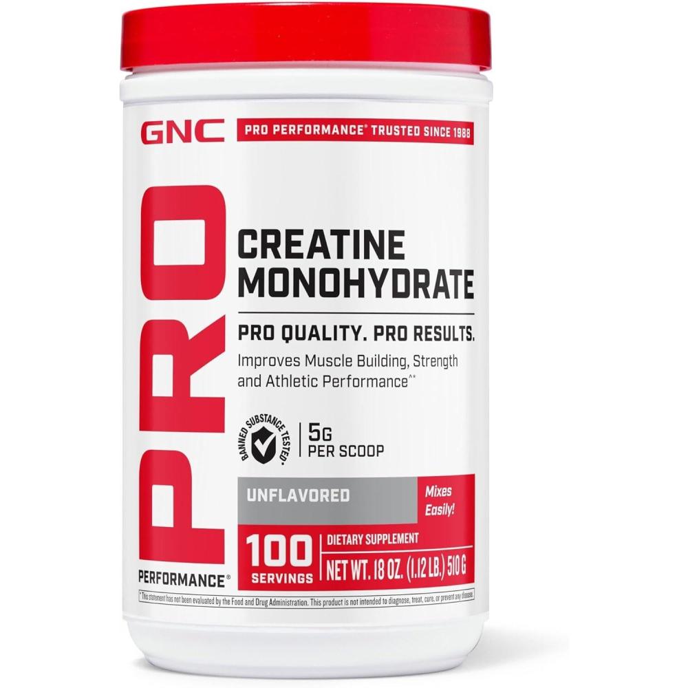 imageGNC Pro Performance Creatine Monohydrate Powder for Women amp Men 5g Creatine Per Serving Muscle Building Energy Production Endurance Performance 50 Servings100 Servings
