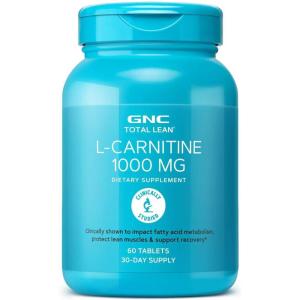 GNC Total Lean L-Carnitine 1000mg, 60 Tablets, Supports Recovery and Lean Muscle Growth(60 Count (Pack of 1))
