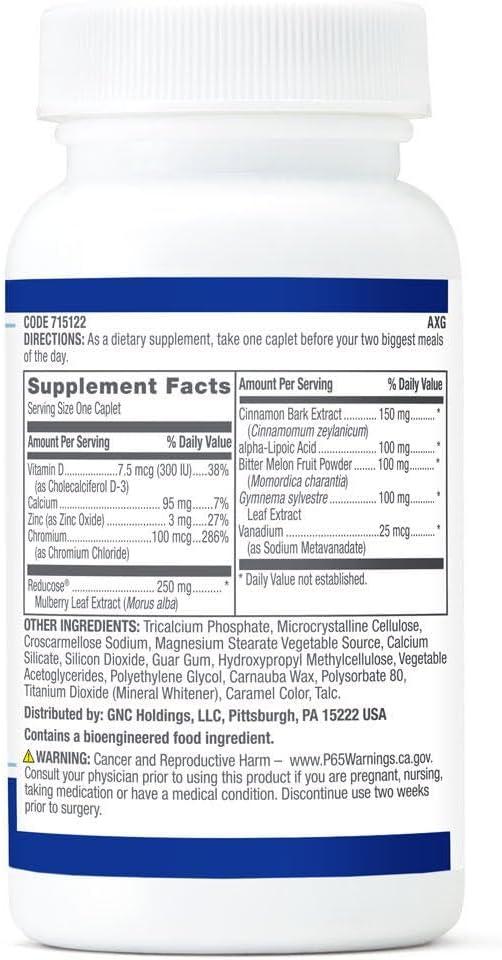 imageGNC Preventive Nutrition Healthy Blood Sugar Formula with Reducose 60 Caplets 60 Servings