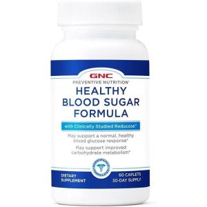 GNC Preventive Nutrition Healthy Blood Sugar Formula with Reducose – 60 Caplets (60 Servings)