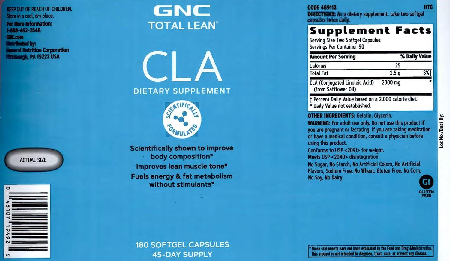 imageGNC Total Lean Premium CLA 369 Improves Body Composition amp Muscle Tone Fuels Energy Without Stimulants Supports Cardiovascular amp Joint Health 120 Softgel Capsules180 Count Pack of 2