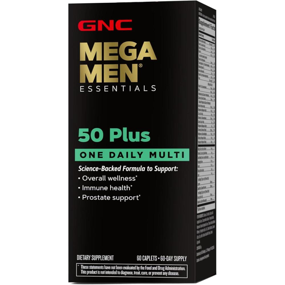 imageGNC Mega Men 50 Plus Multivitamin Antioxidants Heart Health Prostate and Circulatory Support 1 Daily60 Count Pack of 1