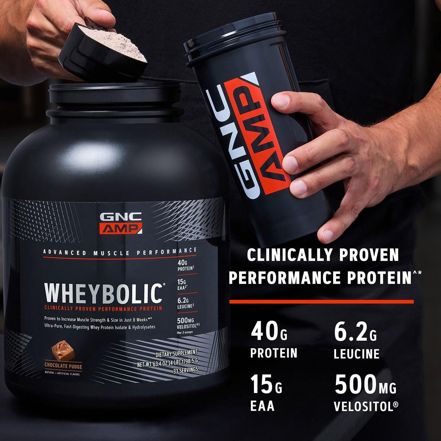 imageGNC AMP Wheybolic Clinically Proven Protein Powder 40g Whey Protein BCAA Leucine Increases Muscle Strength Muscle Building 3rd Party Tested Gluten Free Banana Milkshake 25 ServingsFruity Crisps