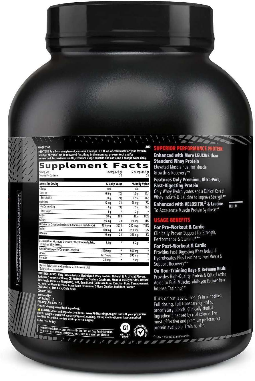 imageGNC AMP Wheybolic Clinically Proven Protein Powder 40g Whey Protein BCAA Leucine Increases Muscle Strength Muscle Building 3rd Party Tested Gluten Free Banana Milkshake 25 ServingsFruity Crisps