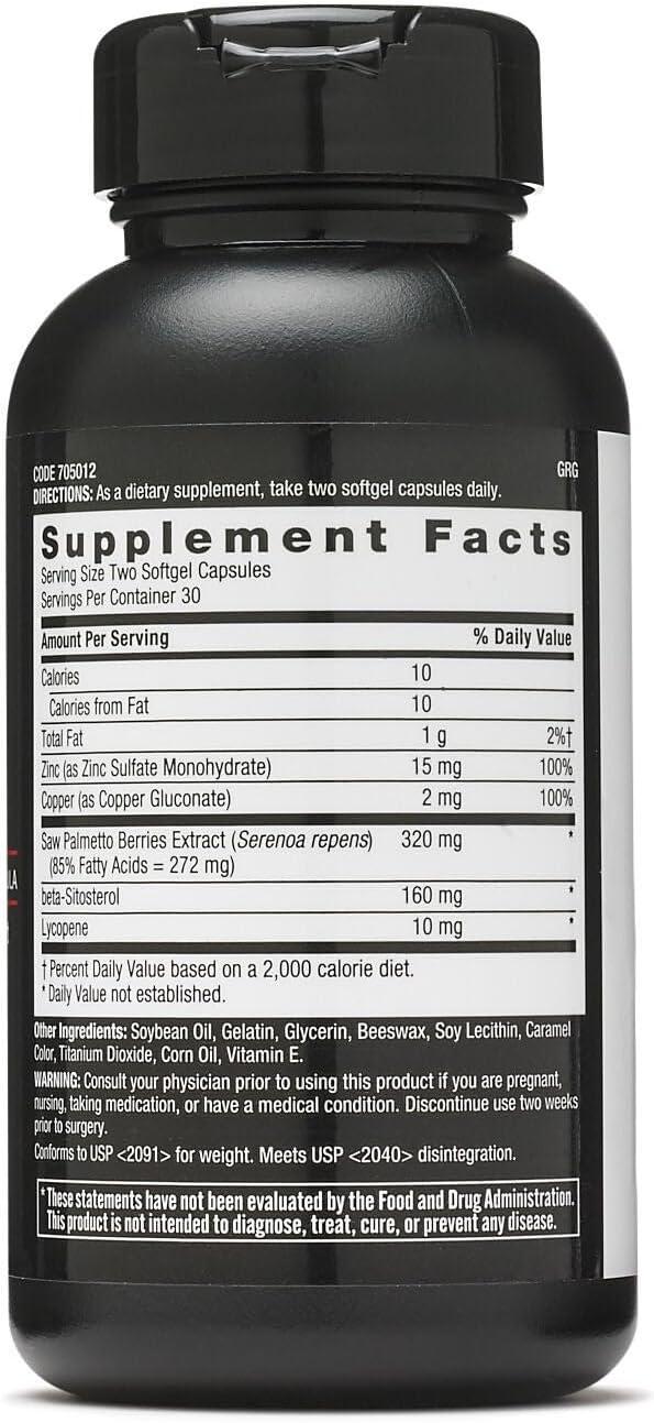 imageGNC Mens Prostate Formula 60 Softgels Supports Normal Reproductive Function60 Count Pack of 1