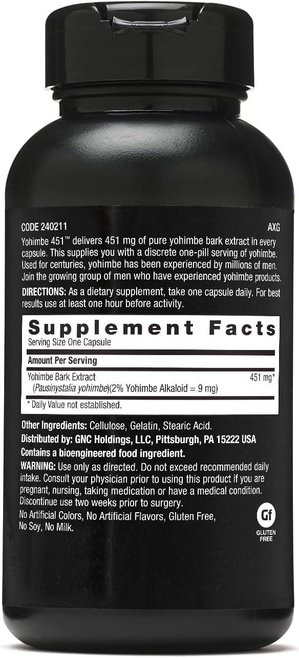 imageGNC Mens Yohimbe 451 Pure Extract 60 Capsules