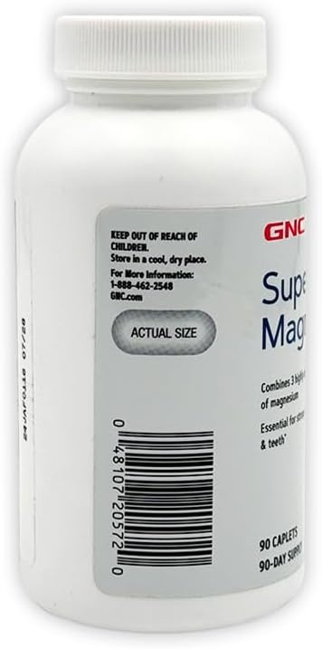 imageGNC Super Magnesium 400mg Supports Strong Bones and Teeth 90 Caplets