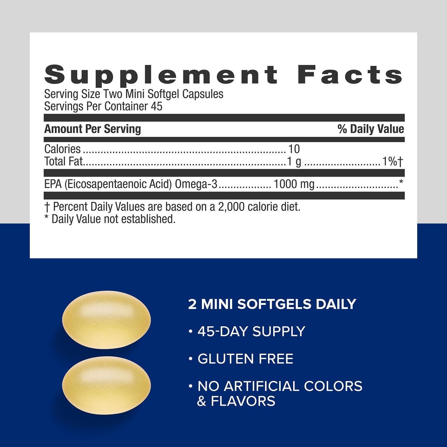 imageGNC Triple Strength Fish Oil EPA 1000 Mini 1000mg Omega 3 Mini Softgels Supports Eye Brain Skin Healthy Triglycerides Heart Joint Coated to Control Fishy Burps 45 ServingsOld Version