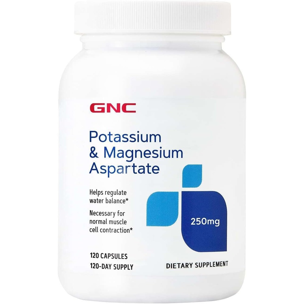 image:imageGNC Potassium and Magnesium Aspartate 250mg Supplement Helps Regulate Water Balance 120 ServingsUnflavored