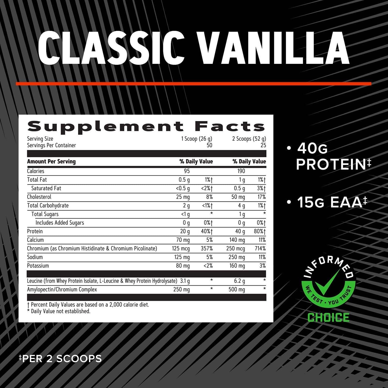 image:imageGNC AMP Wheybolic Clinically Proven Protein Powder 40g Whey Protein BCAA Leucine Increases Muscle Strength Muscle Building 3rd Party Tested Gluten Free Classic Vanilla 25 Servings