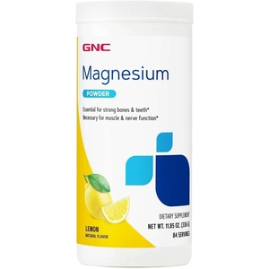 GNC Magnesium Citrate and Carbonate Powder | Supports Heart, Muscle, Nerve, and Cell Function | Lemon Flavored | 84 Servings