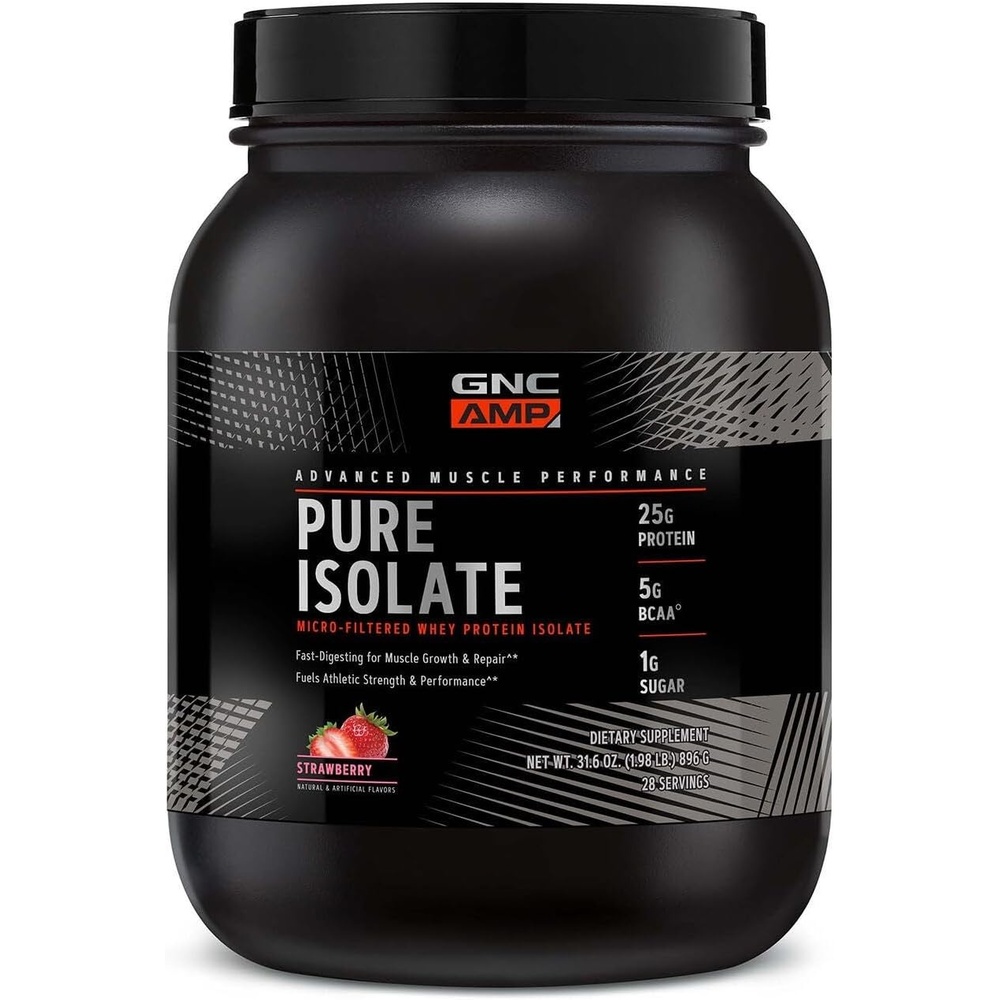 image:imageGNC AMP Pure Isolate Whey Protein  Chocolate Frosting 28 ServingsStrawberry